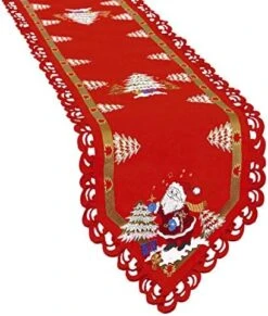 Small Embroidered Christmas Holiday Santa Clause Tablecloths, Toppers, Tablecovers For End Table, Tea Table, Coffee Table And Nightstand (33 × 33 Inch) -Generic Furniture Shop 51K5Pqg7OsL. AC