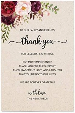 Thank You Placecards For Wedding (Set Of 50) Large 4" X 6" Table Place Setting Cards Rustic - Made In USA - Watercolor Red Roses Floral Kraft Tan 13 Thank You Placecards For Wedding (Set Of 50) Large 4" X 6" Table Place Setting Cards Rustic - Made In USA - Watercolor Red Roses Floral Kraft Tan -Generic Furniture Shop 51KDhG2riL. AC