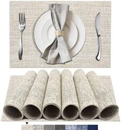 Placemats Set Of 6, Woven Vinyl Placemats, Washable & Durable Table Placemats, Indoor/Outdoor Use Table Mats, Grey 20 Placemats Set Of 6, Woven Vinyl Placemats, Washable & Durable Table Placemats, Indoor/Outdoor Use Table Mats, Grey -Generic Furniture Shop 51KJqg1OrL. AC
