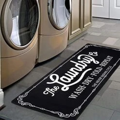 Pauwer Farmhouse Laundry Room Rugs Runner 20"x59" Long Non Slip Waterproof Laundry Mats Kitchen Floor Carpet Durable Cushioned Natural Rubber Foam Area Rug For Laundry Room Kitchen Bathroom -Generic Furniture Shop 51KQl6i3voS. AC