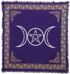 Beautiful Gold Silver Alter Square For Sacred Places Triple Goddess Pentagram Moon Altar Cloth Purple 61 By 61 CMS/24x24 Inches -Generic Furniture Shop 51KoU4hB96L. AC 2