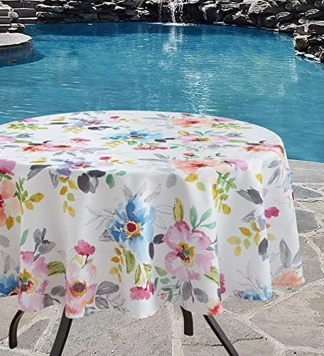 Indoor Outdoor Spillproof Fabric Tablecloth For Spring/Summer/Party/Picnic (Harper, 60" X 84" Rectangular) 8 Indoor Outdoor Spillproof Fabric Tablecloth For Spring/Summer/Party/Picnic (Harper, 60" X 84" Rectangular) - Image 8