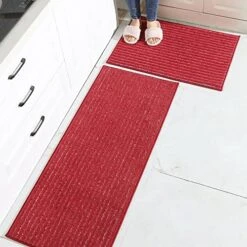 BEQHAUSE Kitchen Floor Mat Dark Grey Kitchen Rugs Non Slip Machine Washable Kitchen Mat Set Of 2 With TPR Backing 100% Polyester Soft And Absorbent Kitchen Mats For Floor 20x30inch/20x48inch -Generic Furniture Shop 51L 12DEBrL. AC