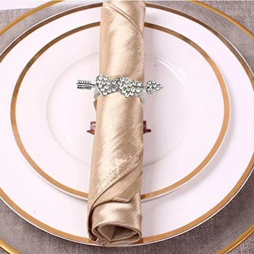 Diamond Napkin Rings Set Of 4 Silver Crystal Napkin Rings For Wedding Spring Summer Eater Holiday Dinner Table Linen Accessory (Ring A Silver, 4) 7 Diamond Napkin Rings Set Of 4 Silver Crystal Napkin Rings For Wedding Spring Summer Eater Holiday Dinner Table Linen Accessory (Ring A Silver, 4) - Image 7