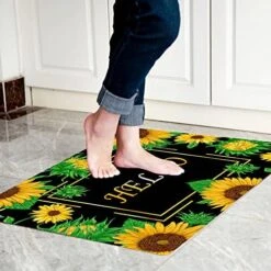 Cosilyt 1/10 Inch Ultra Thin Front Door Mat Rug Indoor Entrance Inside Non Slip, Large Waterproof Rubber Kitchen Rug And Interior Home Washable Door Mat, 24"×35", Baroque Grey -Generic Furniture Shop 51Lez xHbL. AC