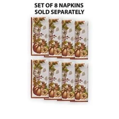 Autumns Bounty Bordered Thanksgiving And Fall Season Fabric Placemat Set, Bountiful Farm Pumpkin And Gourd Harvest Easy Care Placemats, Set Of 4 Placemat Sets -Generic Furniture Shop 51Lol70AKwL