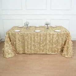 72"X72" White 3D Leaf Petal Taffeta Fabric Table Overlay -Generic Furniture Shop 51LpbcKnfDL. AC