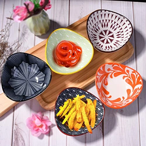 Ceramic Soy Sauce Dishes Set Of 5, Japanese Soy Dishes Dipping Bowls Sauce Cups For Dumpling Sushi 2 Ceramic Soy Sauce Dishes Set Of 5, Japanese Soy Dishes Dipping Bowls Sauce Cups For Dumpling Sushi - Image 2
