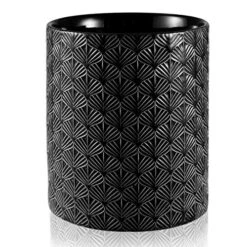 MEIGUI Kitchen Utensil Holder, Ceramic Utensil Crock Large Utensils Holder For Countertop, Black