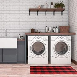 VUDECO Black And Red Checkered Rug 23.5” X 52” Large Buffalo Plaid Rug Outdoor Front Porch Rug Door Mat Decor Kitchen Rug Farmhouse Style Christmas Door Mat Checkered Runner Rug -Generic Furniture Shop 51MgJdRdiSS