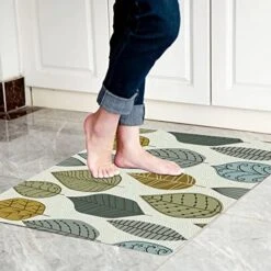 Cosilyt 1/10 Inch Ultra Thin Front Door Mat Rug Indoor Entrance Inside Non Slip, Large Waterproof Rubber Kitchen Rug And Interior Home Washable Door Mat, 24"×35", Baroque Grey -Generic Furniture Shop 51N278LXujL. AC