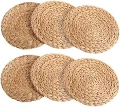 Kilofly Natural Water Hyacinth Weave Placemat Round Braided Rattan Tablemats 13.5 Inch X 4pc -Generic Furniture Shop 51NAE8gnflL. AC