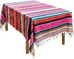 Mexican Serape Blanket Tablecloth 59 X 84 Inch For Mexican Wedding Party Decorations Outdoor Picnics Dining Table, Large Square Cotton Table Cloth -Generic Furniture Shop 51NNlqfhVbL. AC
