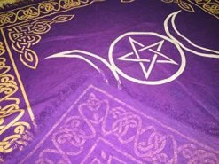 Beautiful Gold Silver Alter Square For Sacred Places Triple Goddess Pentagram Moon Altar Cloth Purple 61 By 61 CMS/24x24 Inches -Generic Furniture Shop 51NVMG1Ik8L