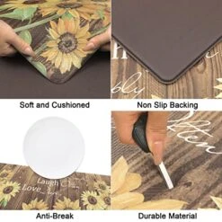 2Pcs Kitchen Rug Runner Set Anti Fatigue Sunflower Mats For Home Office Non Slip Waterproof Heavy Duty Comfort Standing Mats(17''x28''+17''x47'', Burlywood) 9 2Pcs Kitchen Rug Runner Set Anti Fatigue Sunflower Mats For Home Office Non Slip Waterproof Heavy Duty Comfort Standing Mats(17''x28''+17''x47'', Burlywood) -Generic Furniture Shop 51NiotvLIlL