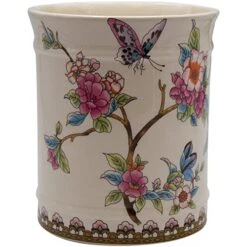 IMIFLA Utensil Crocks Extra Large Kitchen Utensil Holder For Countertop Ceramic Cooking Utensils Butterfly Ice Crack