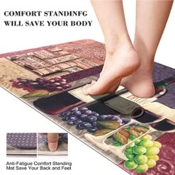 Kitchen Mat Set Of 2 Cushioned Anti Fatigue Mat, Heavy Duty Ergonomic Kitchen Rug 18"x59"+18"x30", Waterproof Non Slip Comfort Foam Kitchen Mats For Floor/Office/Sink/Laundry -Generic Furniture Shop 51OE115fSML