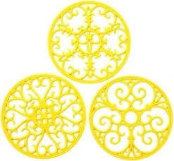 Silicone Trivet Mat - Non-Slip & Heat Resistant Kitchen Hot Pads For Countertops & Table - Kitchen Trivets For Hot Dishes & Cookware - Hot Pot Holder For Pots & Pans - Turquoise,Set Of 3 -Generic Furniture Shop 51OI1P jtoL. AC