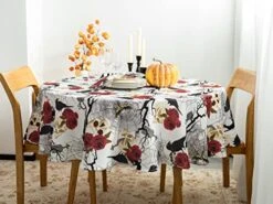 Printed Halloween Tablecloth, Romantic Collection - Wrinkle Free Table Cloth For Halloween Decorations, Dinner Parties And Scary Movie Nights (Creepy Chic, 70 Inch Round) -Generic Furniture Shop 51OSn7xRnjL