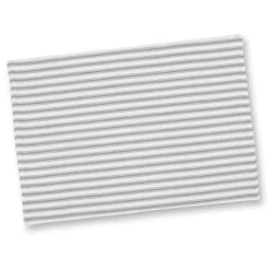 Alloy Gray And White Ticking Stripe Fabric Placemats 13 X 19 Inches Woven Cotton Reversible, Set Of 6 -Generic Furniture Shop 51OYSmTNMwL