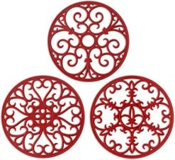 Silicone Trivet Mat - Non-Slip & Heat Resistant Kitchen Hot Pads For Countertops & Table - Kitchen Trivets For Hot Dishes & Cookware - Hot Pot Holder For Pots & Pans - Turquoise,Set Of 3 -Generic Furniture Shop 51Of5LWKgML. AC