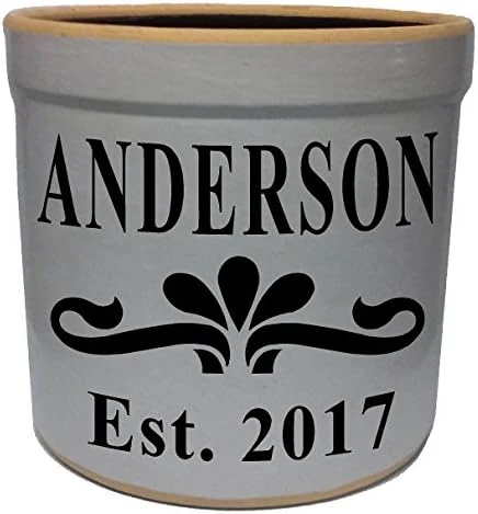 2 Gallon Personalized Stoneware Crock - Teaberry 7 2 Gallon Personalized Stoneware Crock - Teaberry - Image 7