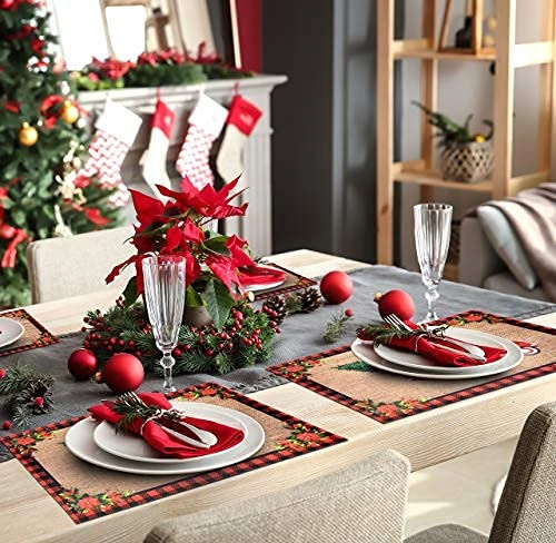 50 Disposable Christmas Paper Place Mats Red Vintage Truck With Buffalo Plaid Design Place Mat 11”x 17” Merry Christmas Tree Table Mat Sheets For Winter Table Setting Dinner Home Party Decor 4 50 Disposable Christmas Paper Place Mats Red Vintage Truck With Buffalo Plaid Design Place Mat 11”x 17” Merry Christmas Tree Table Mat Sheets For Winter Table Setting Dinner Home Party Decor - Image 4