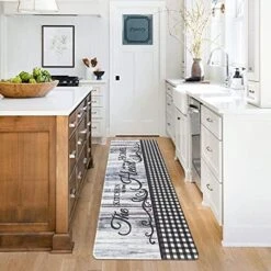 Anti Fatigue Comfort Kitchen Standing Desk Mat Decorative Ergonomic Floor Pad Kitchen Rug Waterproof Stain Resistance Non Slip Kitchen Set, 17.3''x27.6''+17.3''x47.2'', Eat Well -Generic Furniture Shop 51PGpvPRetL. AC