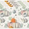 Fall Gray Pumpkin Placemats For Dining Table, 12 X 18 Inch Autumn Thanksgiving Seasonal Holiday Decoration Rustic Washable Table Mats Set Of 4