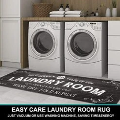 Homcomoda Farmhouse Laundry Room Runner Rugs With Rubber Backing Non Slip 20x59 Washable Laundry Room Mats Black Laundry Rugs And Mats For Laundry Room Decor -Generic Furniture Shop 51Ps4IfZJ0L