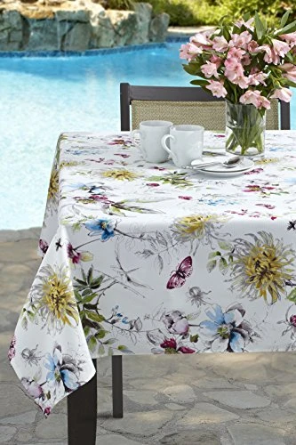 Indoor Outdoor Spillproof Fabric Tablecloth For Spring/Summer/Party/Picnic (Blooming Floral, 60" X 84" Rectangular) 5 Indoor Outdoor Spillproof Fabric Tablecloth For Spring/Summer/Party/Picnic (Blooming Floral, 60" X 84" Rectangular) - Image 5