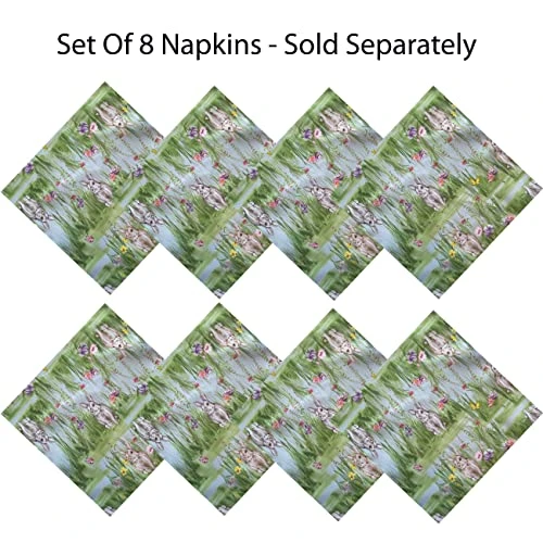 Easter Bunny Rabbit Meadow Fabric Tablecloth, Spring Bunnies And Pastel Floral Easy Care, Stain Resistant Fabric Tablecloth, 60” X 84” Oblong/Rectangle 3 Easter Bunny Rabbit Meadow Fabric Tablecloth, Spring Bunnies And Pastel Floral Easy Care, Stain Resistant Fabric Tablecloth, 60” X 84” Oblong/Rectangle - Image 3