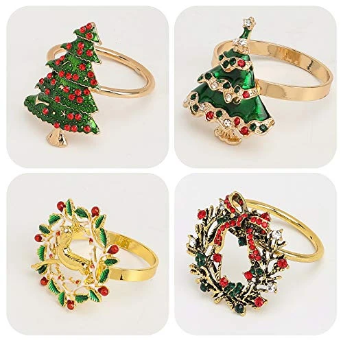 8 Pieces Christmas Napkin Rings Wreath Christmas Tree Napkin Holders Table Decor Set For Christmas Holiday Dinner Wedding Party Banquet Dinning Table Decoration 5 8 Pieces Christmas Napkin Rings Wreath Christmas Tree Napkin Holders Table Decor Set For Christmas Holiday Dinner Wedding Party Banquet Dinning Table Decoration - Image 5
