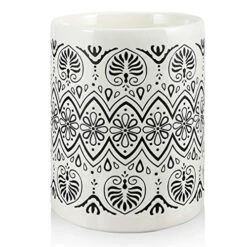 Kitchen Utensil Holder For Countertop, Large Ceramic Utensil Holder Farmhouse Utensil Crock For Kitchen & Dining Table, White Cooking Utensil Holder, Graffiti Style 002