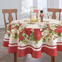 Red And White Poinsettia Holiday Fabric Placemats, Christmas Mats For Table Decor, 13 Inches X 19 Inches, Set Of 4 -Generic Furniture Shop 51RMyGb gmL. AC