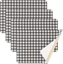 Vegan Leather PVC Blue Placemats Set Of 4 - Easy To Clean - Machine Washable, Heat Resistant, Non Slip, Stain Resistant - Kid Friendly Farmhouse Design Kitchen Table Place Mats - Indoor Or Outdoor Use -Generic Furniture Shop 51ROttRrNrL. AC