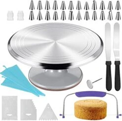 12 Inch Round Aluminum Revolving Cake Decorating Stand,Cake Turntable, Rotating Cake Stand,for Cake,Pastries And Cake Decorations -Generic Furniture Shop 51RgXsr1uQL. AC