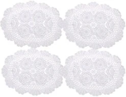 Crochet Cotton Lace Placemats Doilies 4pc, Oval, Beige, 12 X 17 Inch -Generic Furniture Shop 51S9PTto L. AC