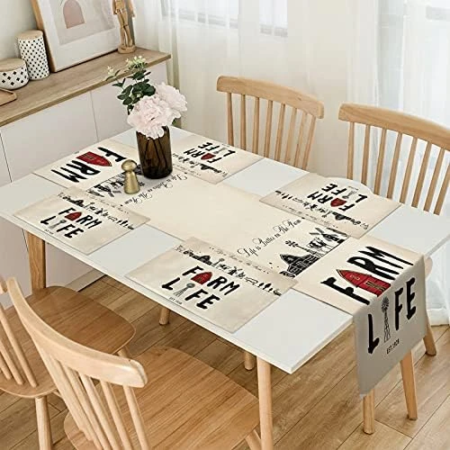 Thanksgiving Table Runner With Placemats Set Of 6 - Happy Thanksgiving Turkey Autumn Fall Harvest Pumpkin Maple Leaves 13 X 90 Inch Table Runner Set Cotton Linen Table Mats For Dining Table 14 Thanksgiving Table Runner With Placemats Set Of 6 - Happy Thanksgiving Turkey Autumn Fall Harvest Pumpkin Maple Leaves 13 X 90 Inch Table Runner Set Cotton Linen Table Mats For Dining Table - Image 14