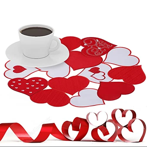 Embroidered Placemats Set Of 6, 15" Round Placemats, Marriage Proposals, Red Heart Table Placemats Indoor Outdoor Love Holiday Dining Party Decor 6 Embroidered Placemats Set Of 6, 15" Round Placemats, Marriage Proposals, Red Heart Table Placemats Indoor Outdoor Love Holiday Dining Party Decor - Image 6