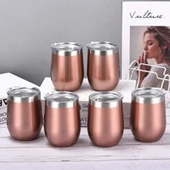 6 Pack 12Oz Stainless Steel Stemless Wine Glasses, Insulated Wine Tumblers With Lids And Straws, Set Of 6 Stainless Steel Cups For Wine, Champaign, Cocktail, Coffee, Ice Cream (Multicolor) -Generic Furniture Shop 51T4Z9YJnwL. AC