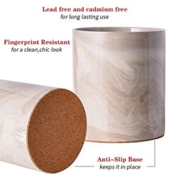 Yundu Porcelain Brown Marble Utensil Crock, Kitchen Utensil Holder For Countertop, 7″ Large Size For Storage,Table-Protection Cork Mat 10 Yundu Porcelain Brown Marble Utensil Crock, Kitchen Utensil Holder For Countertop, 7″ Large Size For Storage,Table-Protection Cork Mat -Generic Furniture Shop 51T7uNC25sS