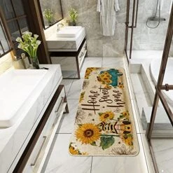 Hexagram Sunflower Kitchen Rugs And Mats Set Of 2, Sunflower Kitchen Mats, You Are My Sunshine Farmhouse Anti Fatigue Mats For Floor Decorations, Sunflower Kitchen Decor 17x29 Inch-17x47 Inch -Generic Furniture Shop 51TF5lSmuDL