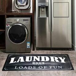 USTIDE Black White Laundry Room Rug Runner, Farmhouse Laundry Foam Mats For Washroom Bathroom Non Skid Laundry Mats, Kitchen Mat, 20x48, Loads Of Fun Decor 12 USTIDE Black White Laundry Room Rug Runner, Farmhouse Laundry Foam Mats For Washroom Bathroom Non Skid Laundry Mats, Kitchen Mat, 20x48, Loads Of Fun Decor -Generic Furniture Shop 51TNZ5ejZLL