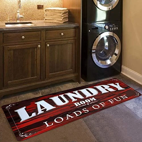 USTIDE Black White Laundry Room Rug Runner, Farmhouse Laundry Foam Mats For Washroom Bathroom Non Skid Laundry Mats, Kitchen Mat, 20x48, Loads Of Fun Decor 7 USTIDE Black White Laundry Room Rug Runner, Farmhouse Laundry Foam Mats For Washroom Bathroom Non Skid Laundry Mats, Kitchen Mat, 20x48, Loads Of Fun Decor - Image 7