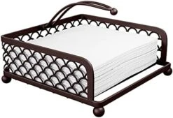 Legant Flat Paper Napkin Holder With Dispenser Arm - Napkin Holders For Table, Kitchen, Countertops & Outdoor Tables - Square Metal Lattice Basket Dinner Napkin Holder -Napkins Dispenser (Black) -Generic Furniture Shop 51Uj3VsPcvL. AC