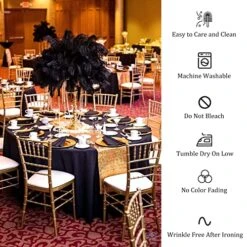 8 Pack Thick Premium Round Tablecloth 90 Inch Round Table Covers Bulk Washable Polyester Fabric Round Table Clothes For Wedding Party Reception Banquet Buffet Restaurant (Black, 90 Inch) -Generic Furniture Shop 51UjvWfv1wL