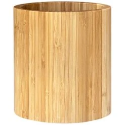 Totally Bamboo Oval Shaped Bamboo Kitchen Utensil Holder, 6" X 4" X 7"
