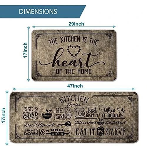 Artoid Mode Kitchen Quotes Kitchen Mats Set Of 2, Seasonal The Kitchen Is The Heart Of The Home Cooking Sets Holiday Party Low-Profile Floor Mat For Home Kitchen - 17x29 And 17x47 Inch 2 Artoid Mode Kitchen Quotes Kitchen Mats Set Of 2, Seasonal The Kitchen Is The Heart Of The Home Cooking Sets Holiday Party Low-Profile Floor Mat For Home Kitchen - 17x29 And 17x47 Inch - Image 2