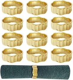 Gold Napkin Rings Set Of 6, Irregular Round Napkin Holder For Wedding,Party, Thanksgiving, Christmas, Birthday, Daily Table Decoration -Generic Furniture Shop 51W0HjNND7L. AC